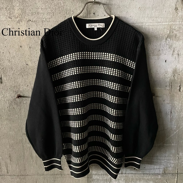 〖Christian Dior〗waffle design 3D knit/クリスチャンディオール ワッフル デザイン 3D ニット/lsize/#0112