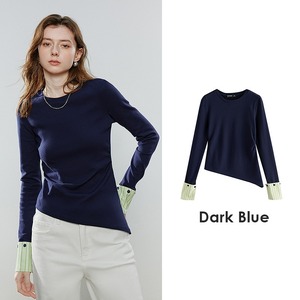 Diagonal Cut Bicolor Asymmetric Top / ダイアゴナル カット バイカラー アシンメトリック トップス