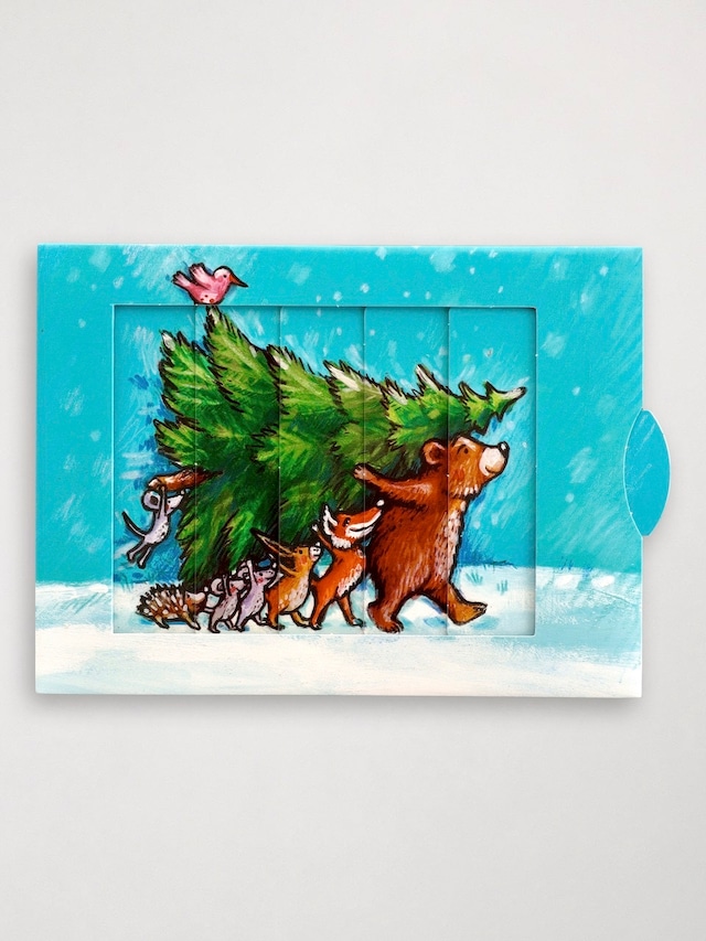 絵が変わる グリーティグカード 「クリスマスツリーの飾り付け」 / Living Card "Tree Decoration" Bärenpresse