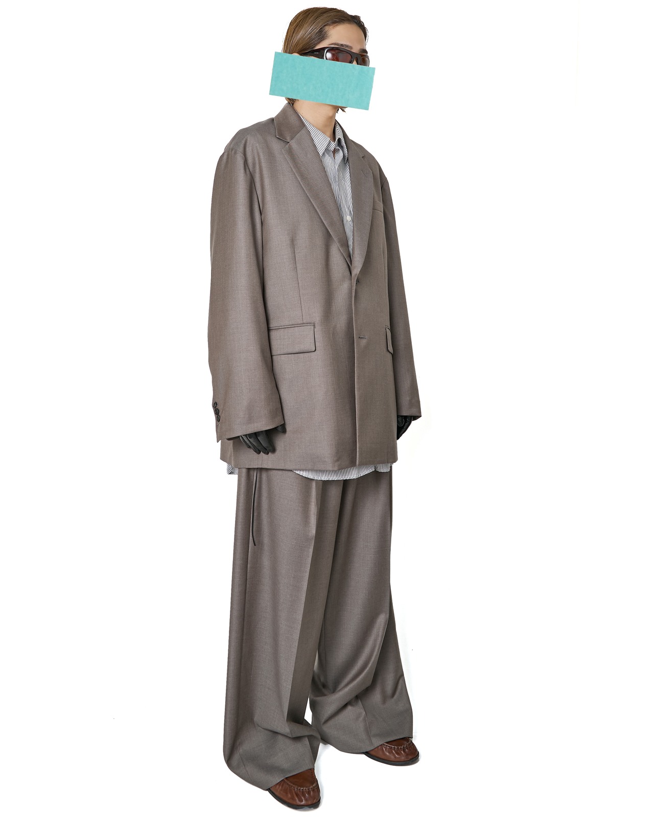 ssstein "EXTRA FINE WOOL EXTRA WIDE TROUSERS〔GREYGE〕"