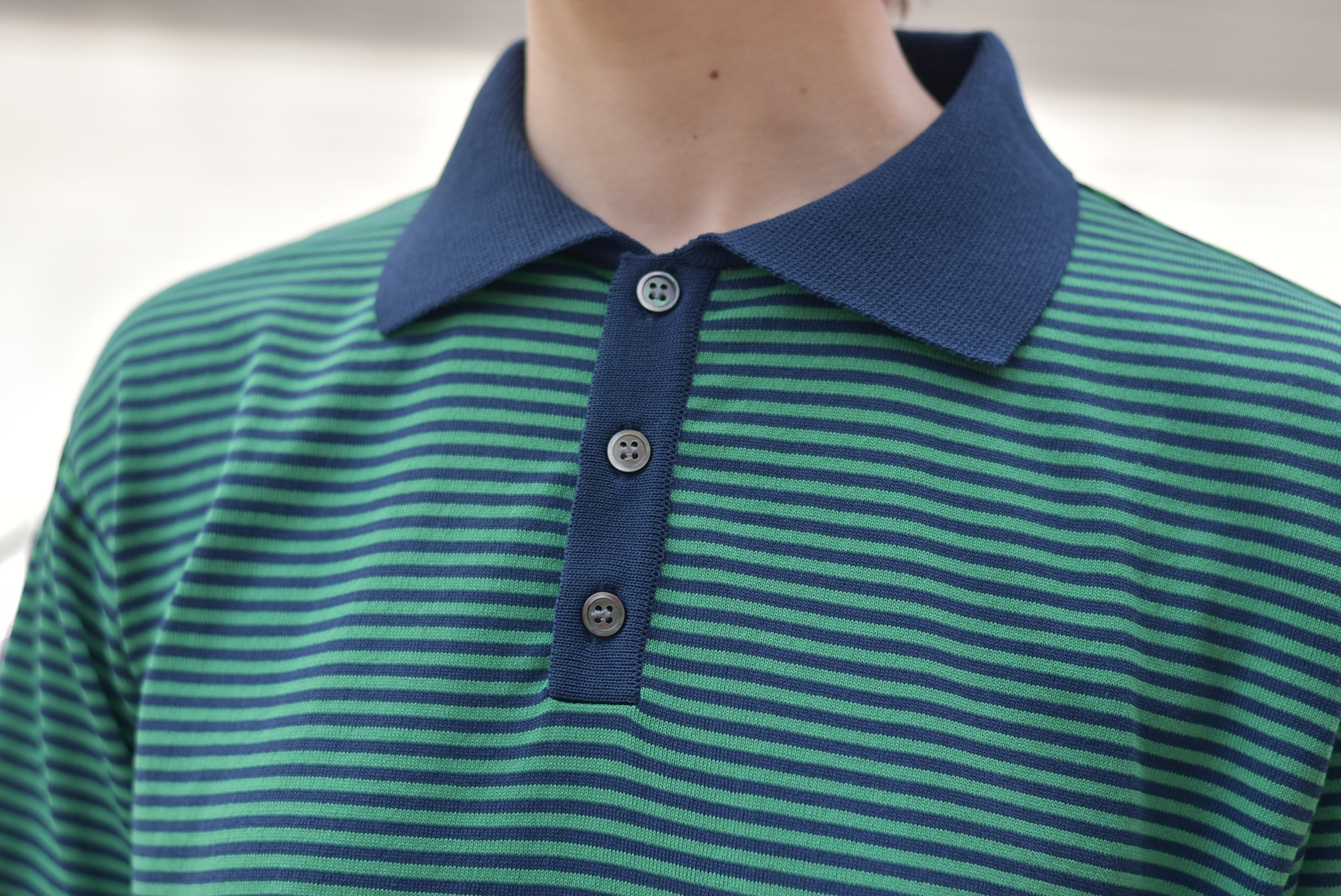 ラスト1点！※【maillot】mature border knit polo | theater(シアター)