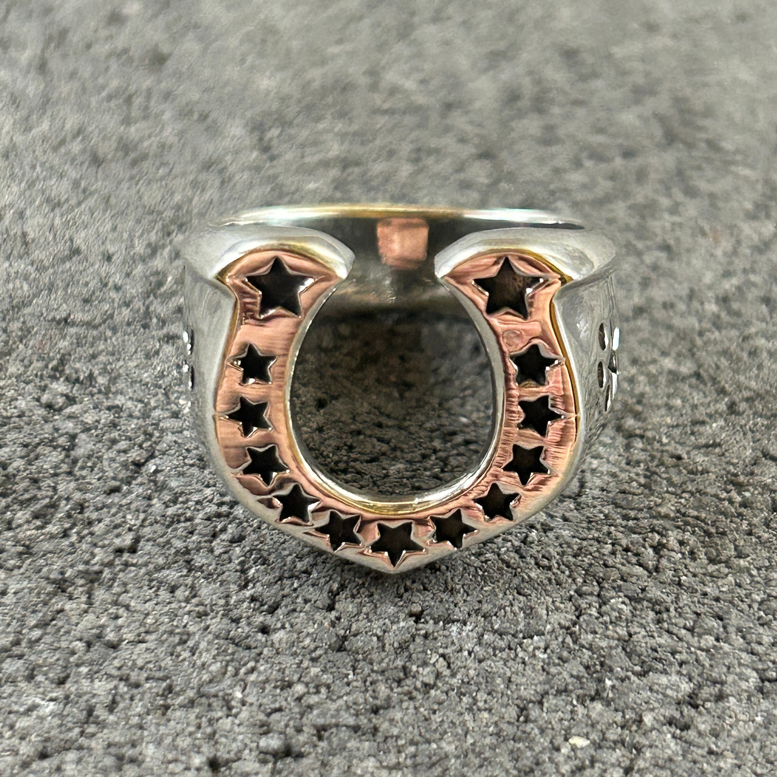 シルバー925 Silver ホースシューデザインリング/馬蹄/18号/指輪