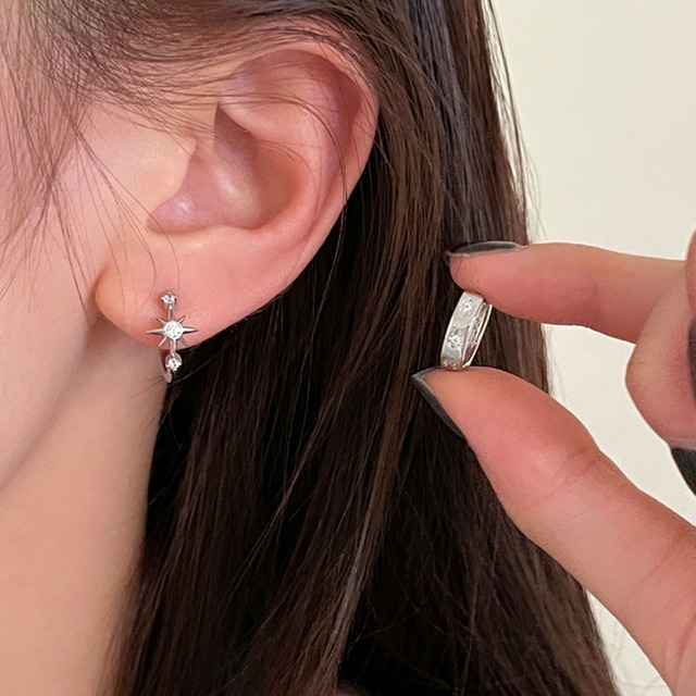 スターシャインミニフープピアス   R00426