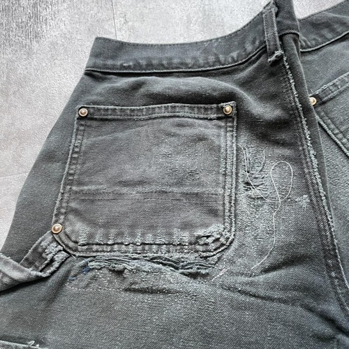 ブラック ダブルニー Carhartt B136 GVL 32×32 詳細写真20