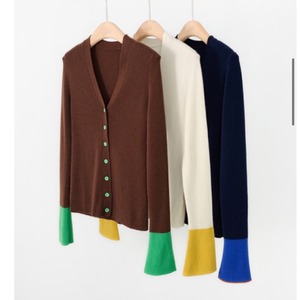 point color knit cardigan