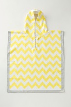 キッズポンチョ　chevron yellow