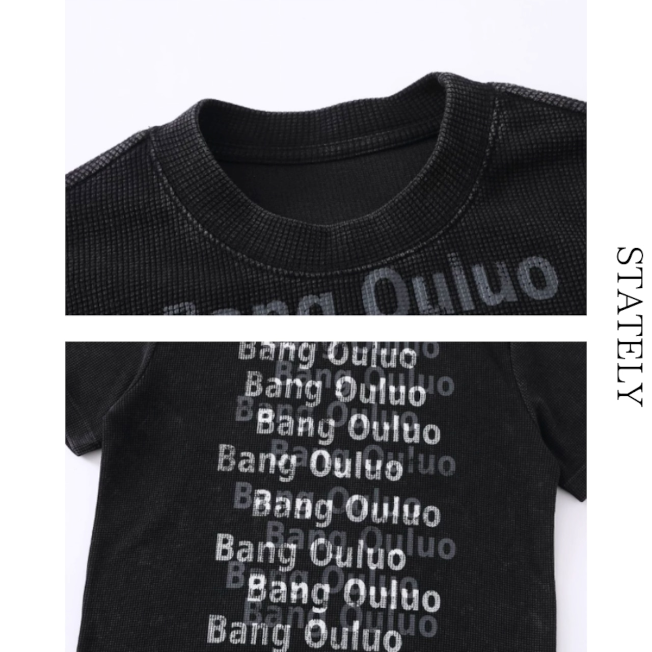 Shadow Text ワッフルTee/2color_T208・画像3