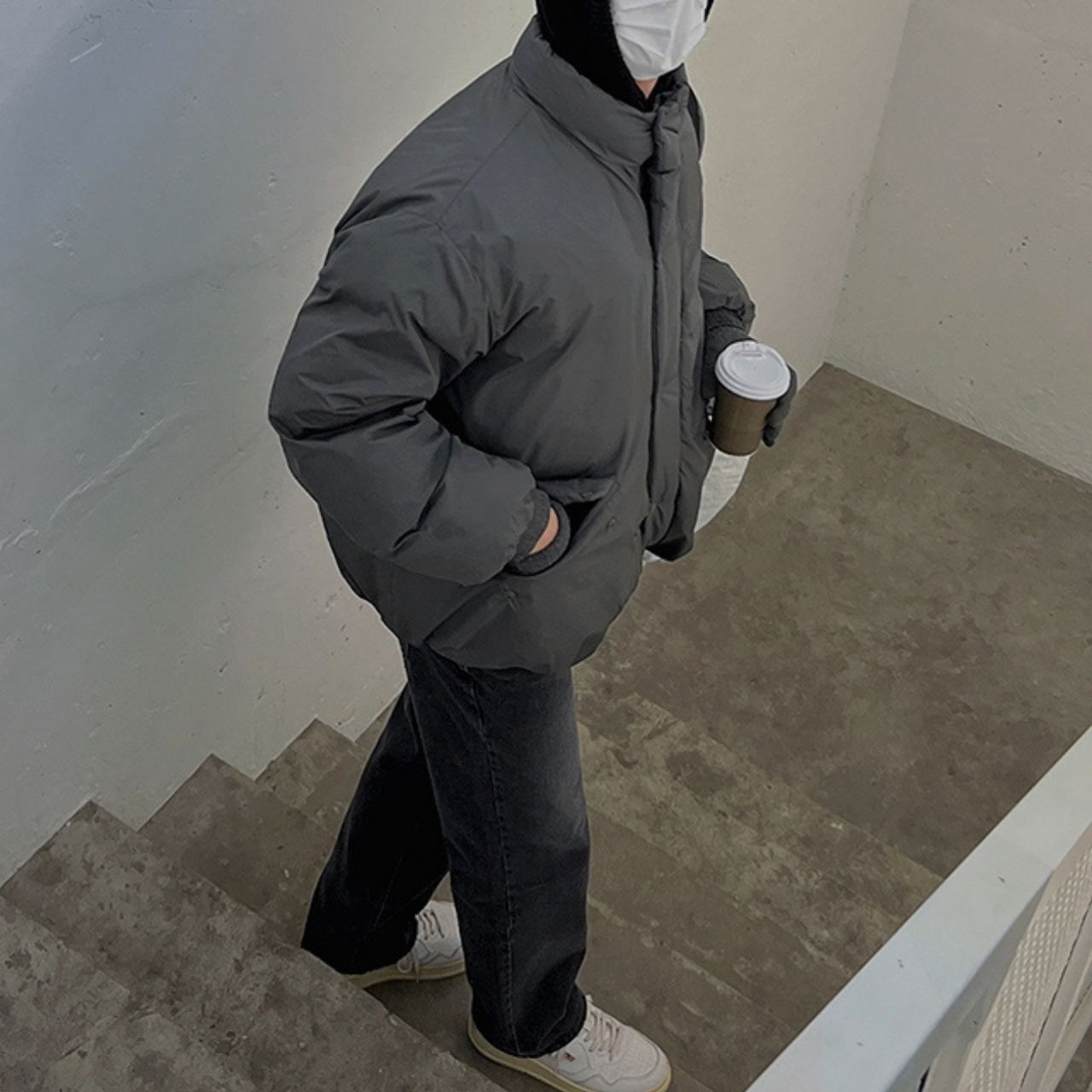 ハイエンドスタンドカラーコットンブルゾン　1009