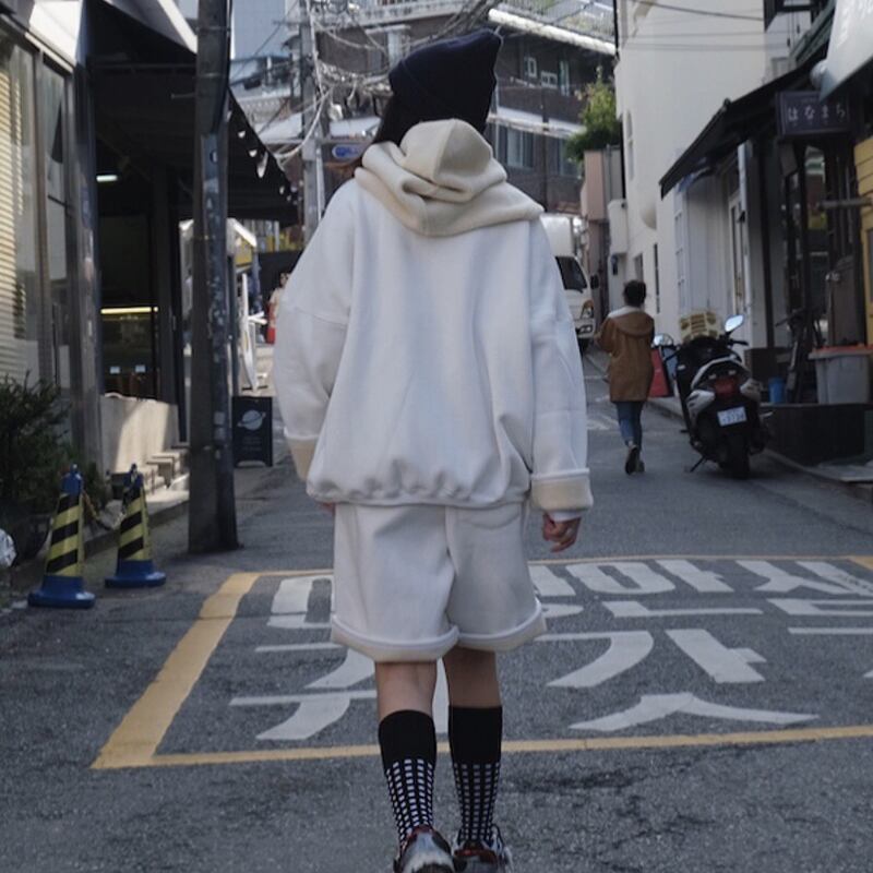 CHICEVER特大ツーピースセット女性Oネック長袖厚手のプルオーバーウエスト膝丈パンツ秋セット2020 ロング 6base575519729301