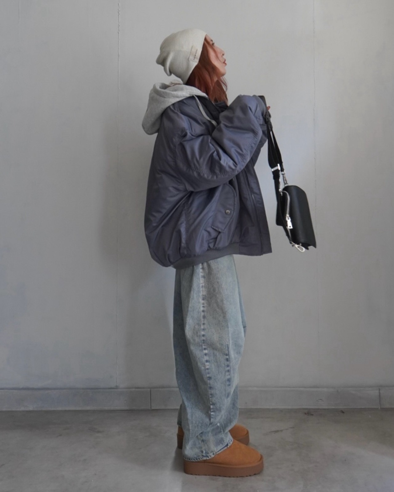 2wayフーディージップMa1【unisex】/Blue