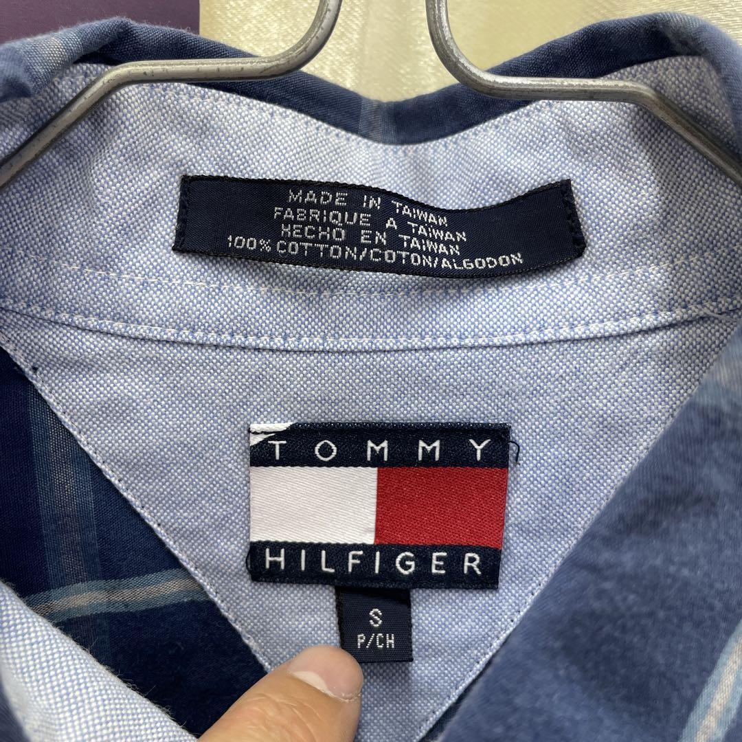 良品 TOMMY HILFIGER トミーヒルフィガー 長袖チェックシャツ ネイビー