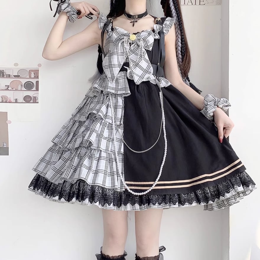 楽天市場】アイドル服ロリータJSKドレスバルクチェック柄