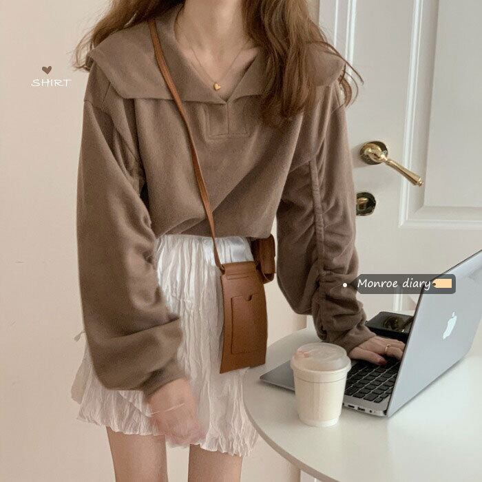 スタイルルーズセーター ショートトップス スプリングジャケット 春物 モンロー21457530485