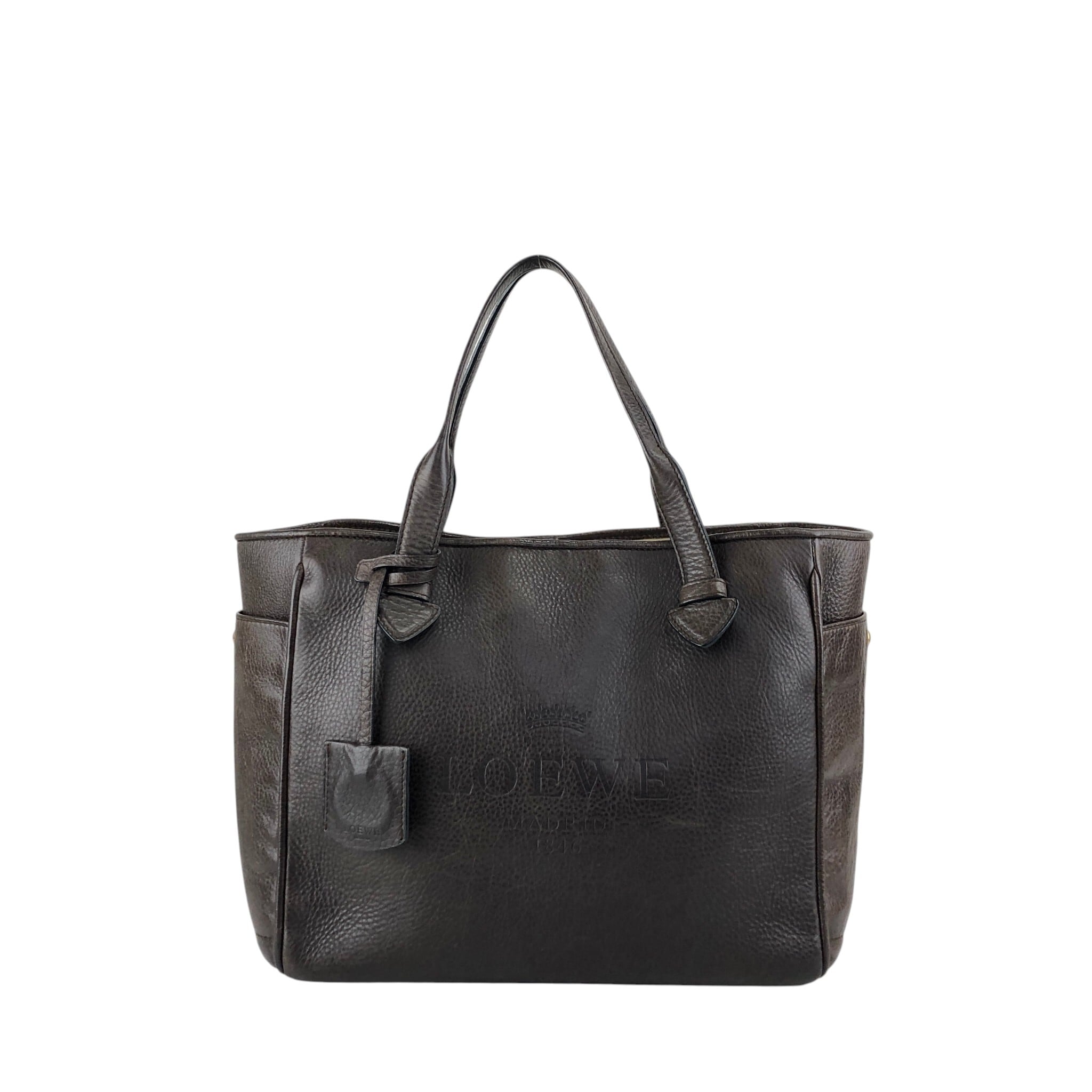 LOEWE ロエベ ヘリテージ トートバッグ ブラウン レザー vintage