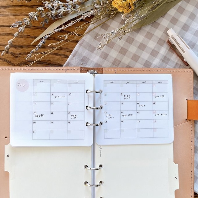 【はんぶんこリフィル/上半分用】バイブルサイズ/フリーマンスリー