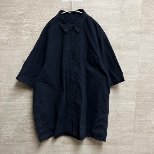 COMOLI コモリ タイプライターシャツ 半袖シャツ ネイビー size2 【中目黒B05】