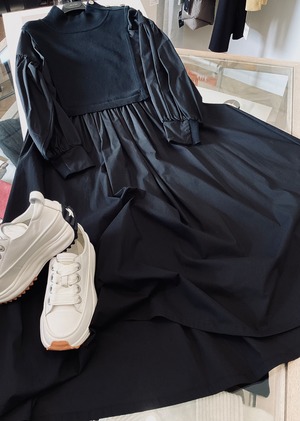 異素材コンビワンピース