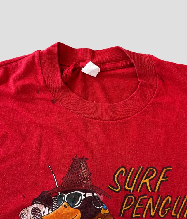 -SURF PENGUIN- Vintage 80s XL Print T-shirt