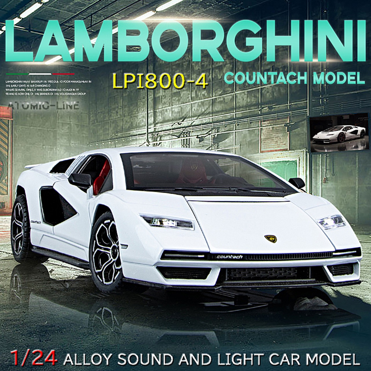 ランボルギーニ LPI800-4 1/24 ミニカー 全4色 ライト点灯 エンジンサウンド 合金モデル 模型 ジオラマ