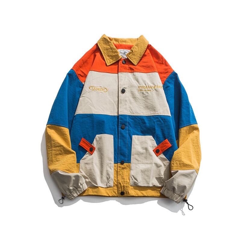 【新作】【送料無料】 Yidao Vintage 20 Autumn Loose Jacket Tops Boys Trend ese Street Style Colorblock CardiganJacket-アリババ ストリート カーディガン オータム 秋物 ビンテージ hip6-161187929784440