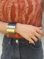 half leather bangle