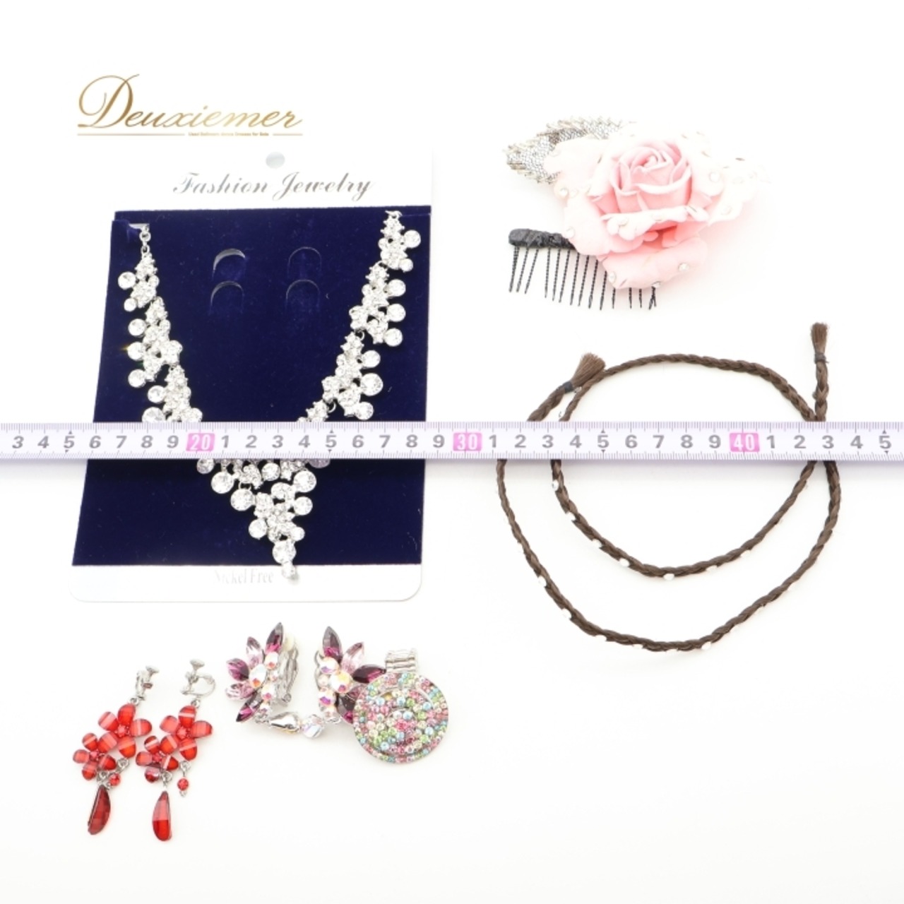 社交ダンス 小物 まとめ売り セット アクセサリー ネックレス イヤリング つけ毛 つけ髪 オーナメント 指輪 デモ 競技 パーティ 発表会 小道具 ズボン クリスタル系 カラフル系 結婚式 カジュアル 大人向け キラキラ 髪飾り コーム フェスティバル