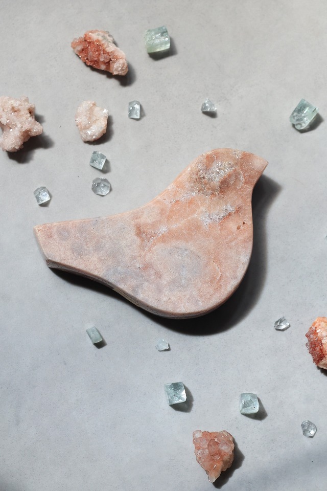 ピンクアメジスト 鳥モチーフ Pink Amethyst Bird ◇ 天然石・鉱物・パワーストーン | in00007