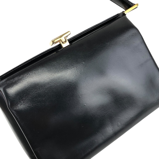 GUCCI グッチ ハンドバッグ ブラック ロゴ レザー バニティバッグ vintage ヴィンテージ オールド aitdmr
