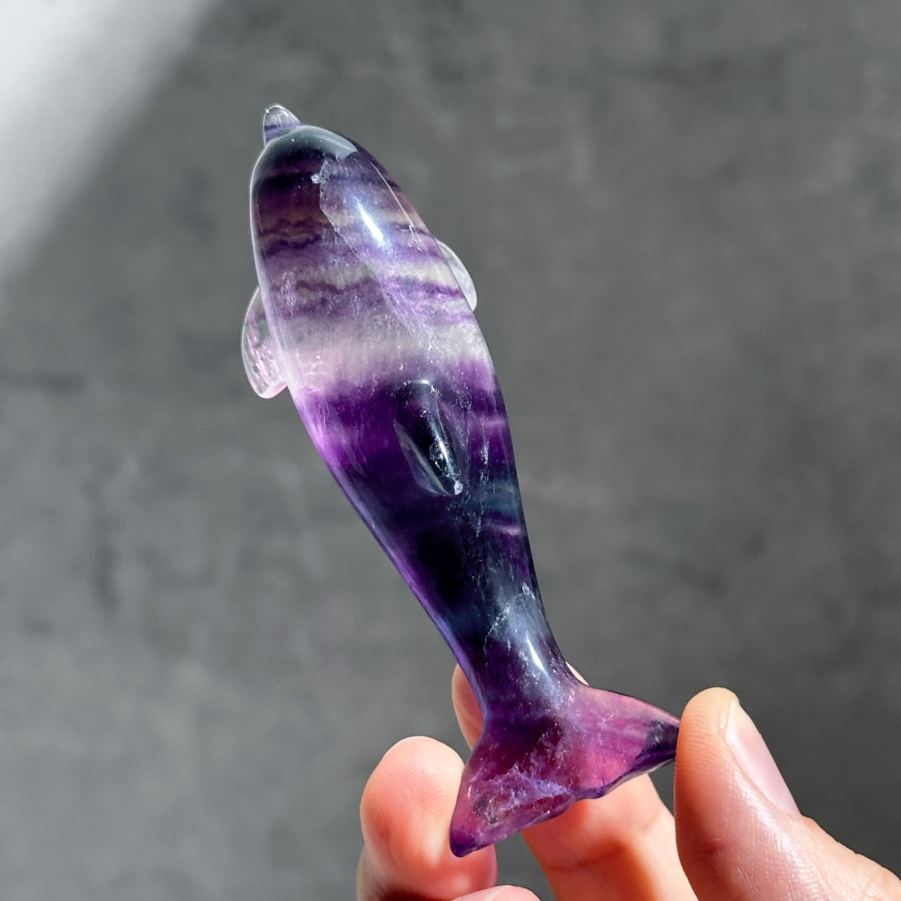 レインボーフローライト イルカ45◇ Fluorite ◇天然石