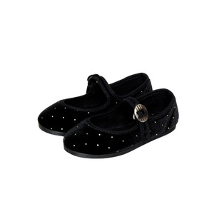 ＜LA CADENA＞Baby&Kids JAPONESA VELOUR GOLD DOT ONE STRAP (BLK x GOLD DOT)