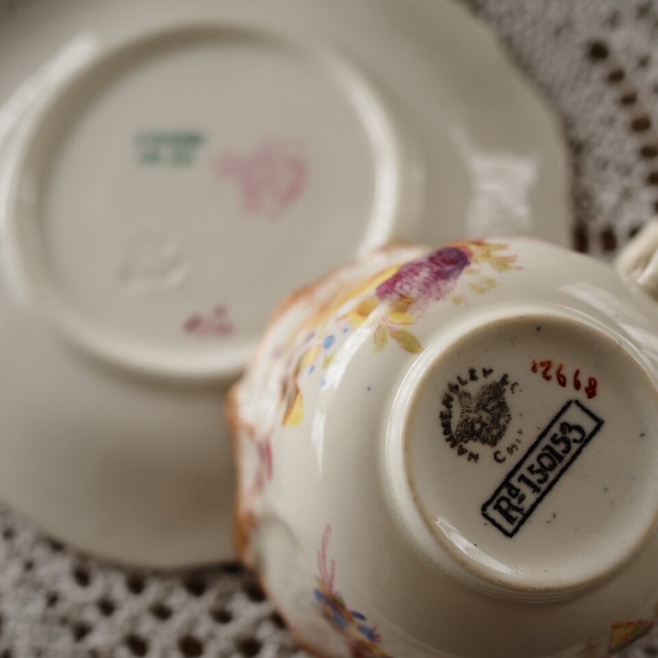 美品 英国Hammersley ハマースレイ ドレスデンスプレイ 手描きフラワー