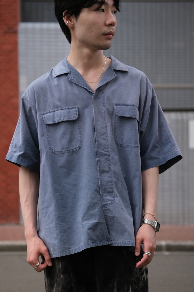 Utah/ "DIRECTIONS" open collar short sleeve cotton shirt