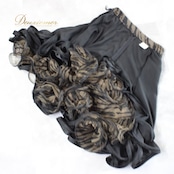 社交ダンス 衣装 スタンダード スカート レッスンウェア レディース DANCE FASHION WORLD ブラック系 ブラウン系 黒 茶 レース 練習着 フレアスカート ダンス衣装 スタンダード用 広がる ふんわり 切替なし シック ゼブラ柄 動物柄 ブラック ブラウン スタイリッシュ 大人 上品 フェミニン 女性用 ポリエステル ファスナー付き 伸縮 あり ウエスト調整 なし ダンス フォーマル 競技用 9号 社交ダンスレッスン ステージ用 練習 女優感 エレガント ダンスファッションワールド