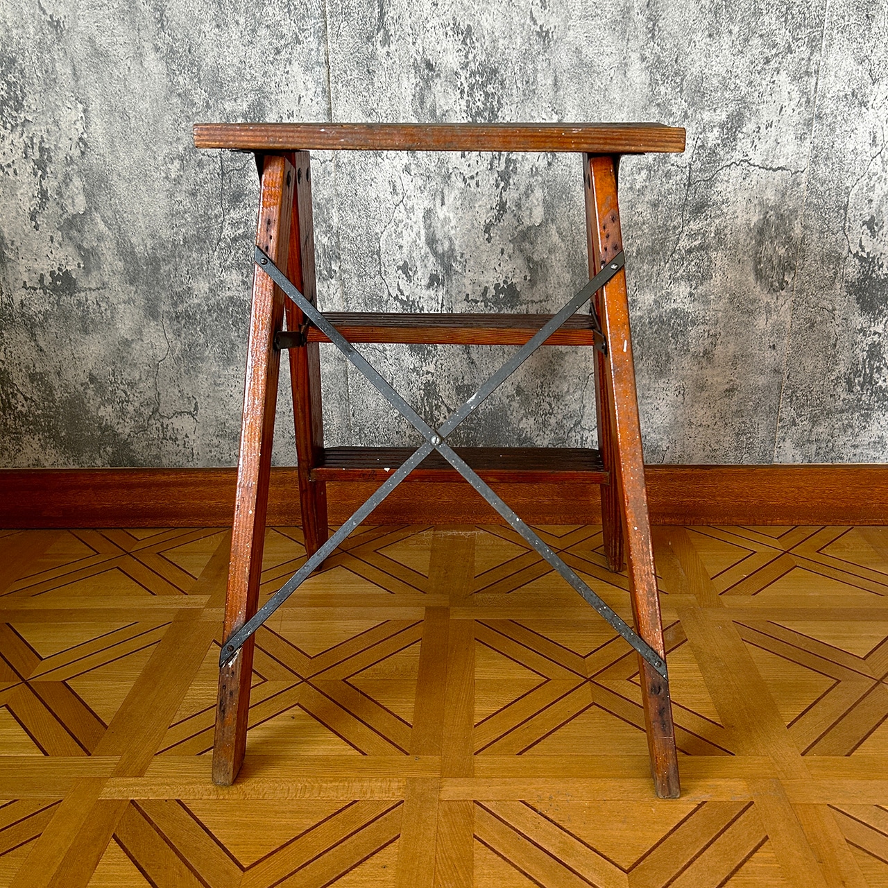 Vintage Sears Wood Step Stool Used 中古 リペア済