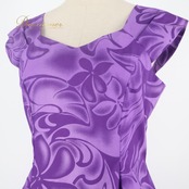 フラダンス 衣装 ワンピース ドレス ココエミリー パープル系 CoCoEmily 日本製 ノースリーブ ワントーン プルメリア柄 かわいい 華やか 鮮やか 明るい 綺麗 ハワイアン アロハ ハワイアンプリント フラ ダンス レッスン 練習 上品