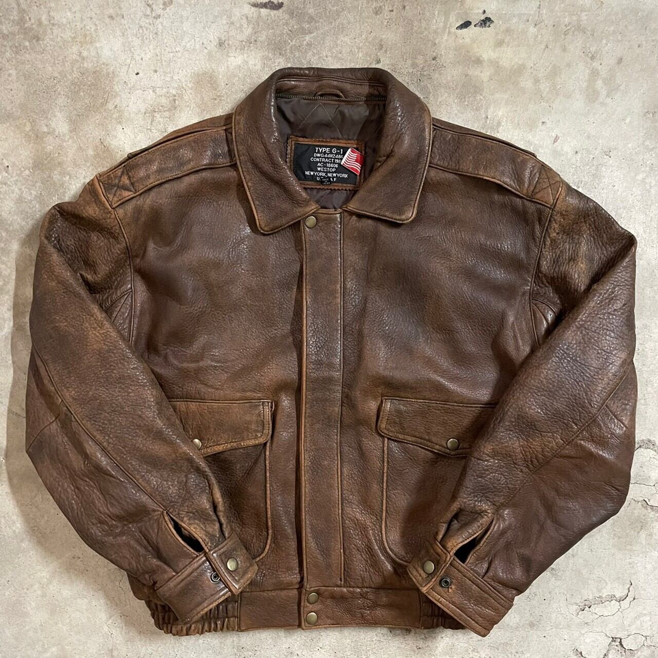 US_army〗1986's short G-1 lamb leather flight jacket/アメリカ軍 86