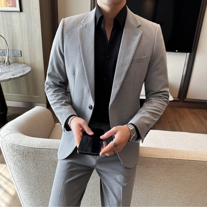 34888　メンズ　シングルスーツ上下　背抜き　グレー　サイズA-6 34888 メンズ シングルスーツ上下 背抜き グレー サイズA-6