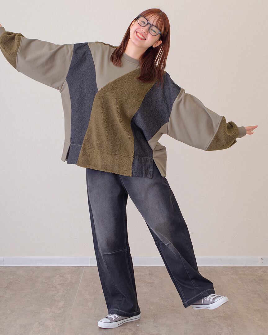 HOT ITEM｜裏起毛ワイドレッグイージーデニムパンツ】 CH-225932 Brand