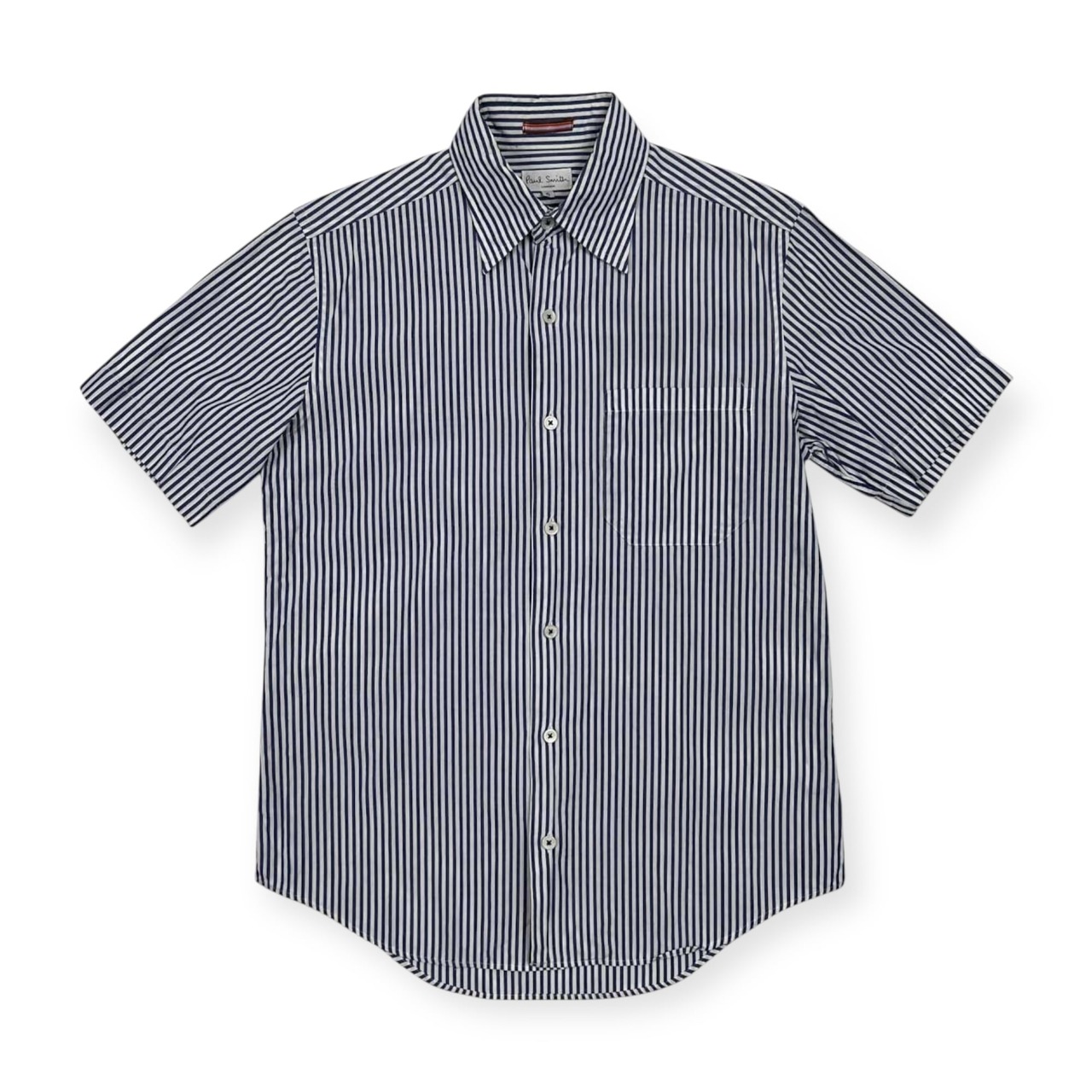 Paul Smith ポールスミス ストライプ柄 半袖 ドレス シャツ サイズ S /ホワイト×ブルー/ジョイックスコーポレーション