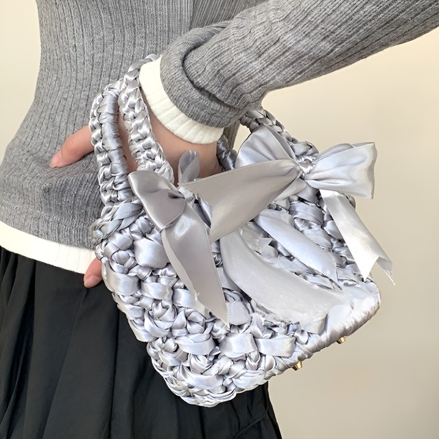 Satin ribbon hand bag【H00173】