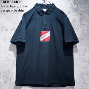 "BURBERRY"brand logo graphic design polo shirt