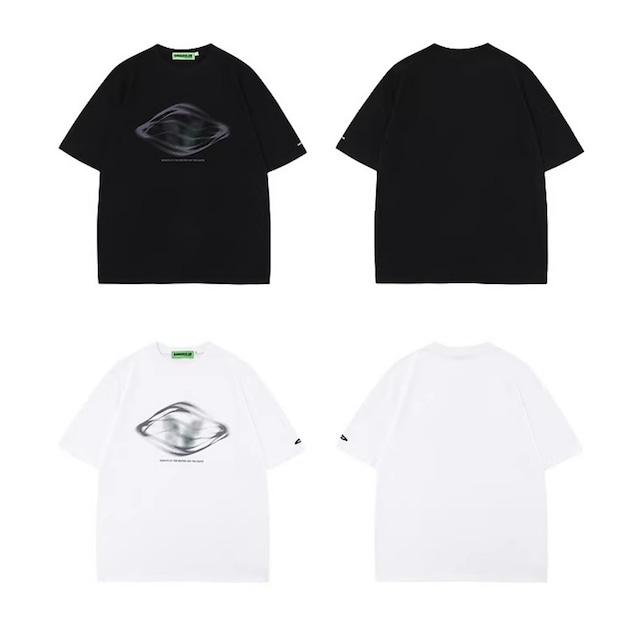 アブストラクトグラフィックルーズフィットTシャツ 2col R02098