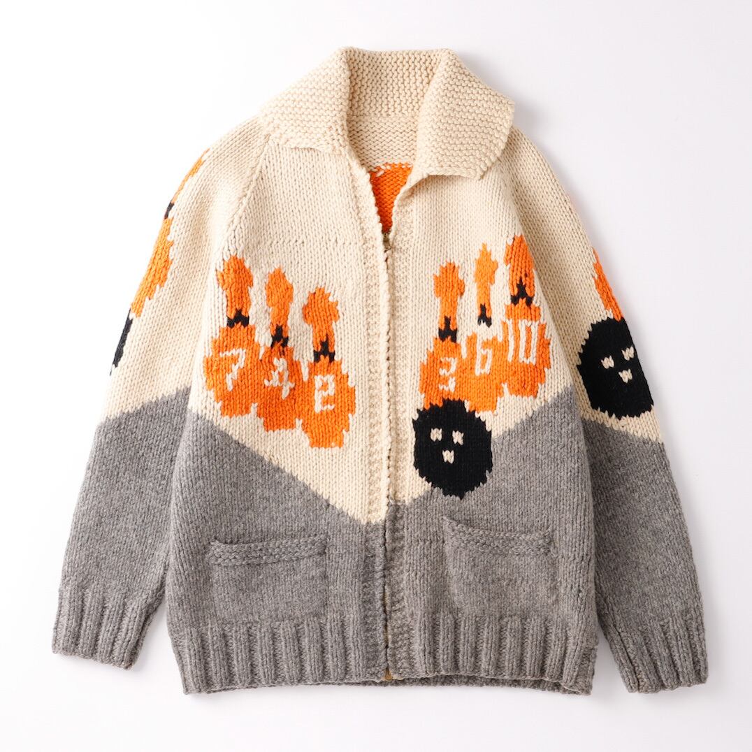 【極美品】60s special cowichan knit sweater made in USA bowling coats zip ／60年代  ヴィンテージ カウチン ニット セーター ハンドメイド ミントコンディション 極美品 USA製 実寸L ボーリング コーツジップ |