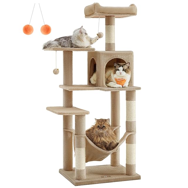 キャットタワー 大型猫 ハンモック耐荷重10KG 大型猫用キャットタワー