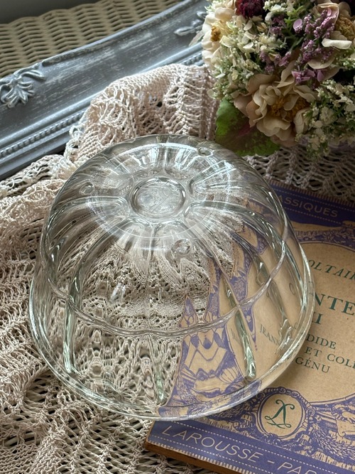 英国 Vintage ガラス製 PYREX 丸型 ゼリーモールド 1940年代 パイレックス キャンディボウル 菓子型 フラワーベース 小物入れ インテリア