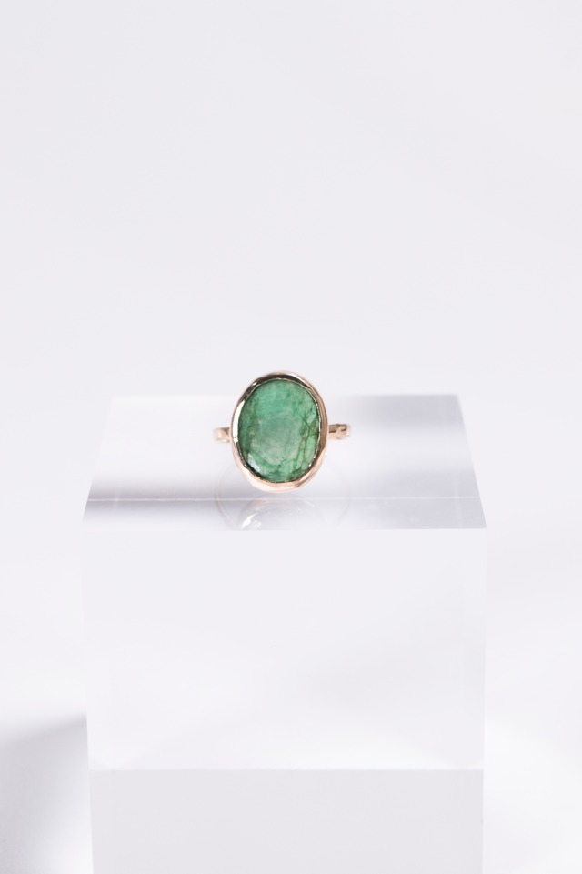 K10 Rose cut Emerald Ring 10金ローズカットエメラルドリング