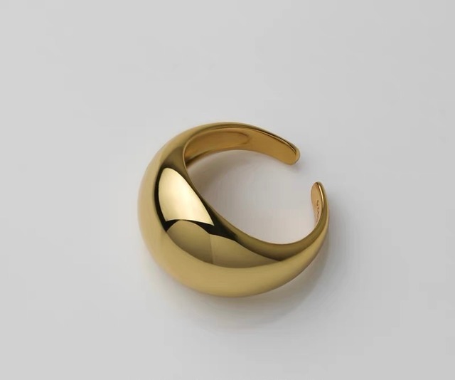 S925 gold pump ring (R215-2)