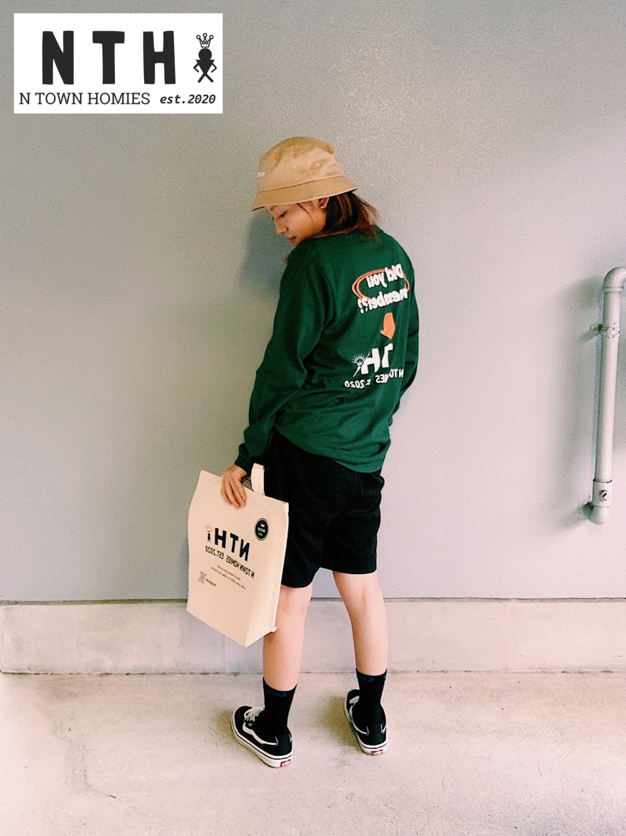 “BACK LONGTEE” colour Ivygreen×White×Orange - 7