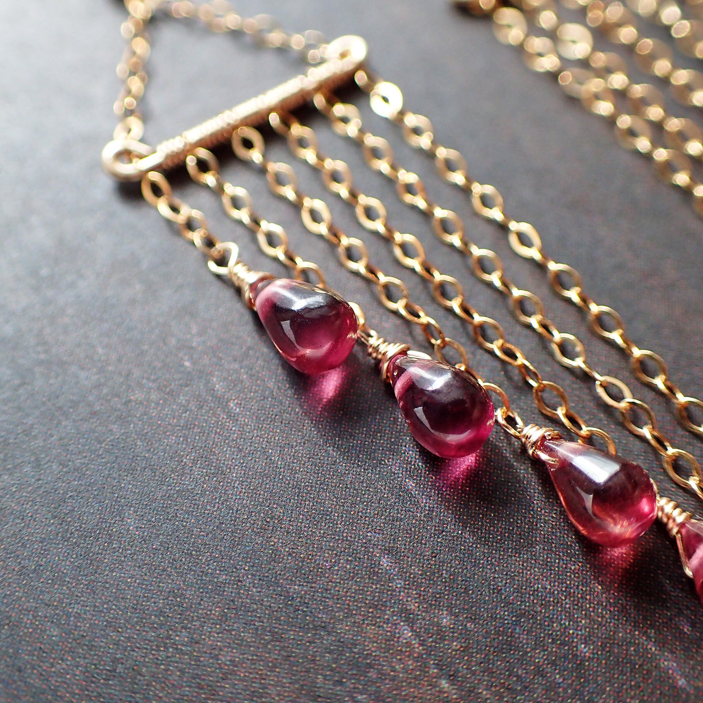 Garnet chandelier earrings | yukirra shop