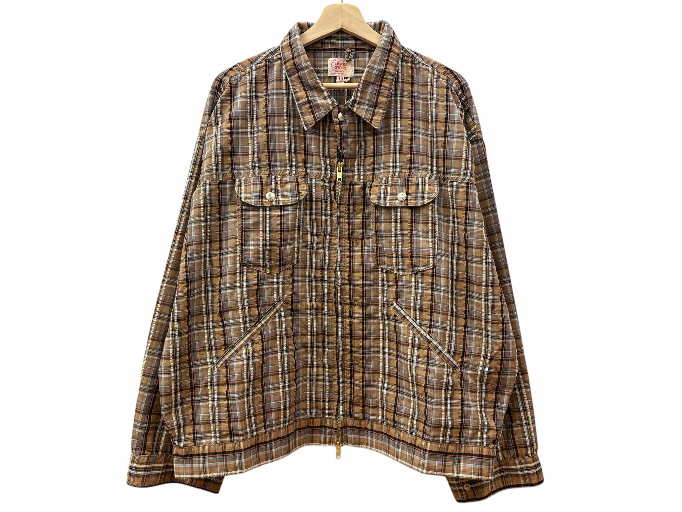 IMPRESTORE Double Zip Work Jacket 即完売モデル IMPRESTORE】Double Zip Work Jacket (fade brown) | 101 clothing store